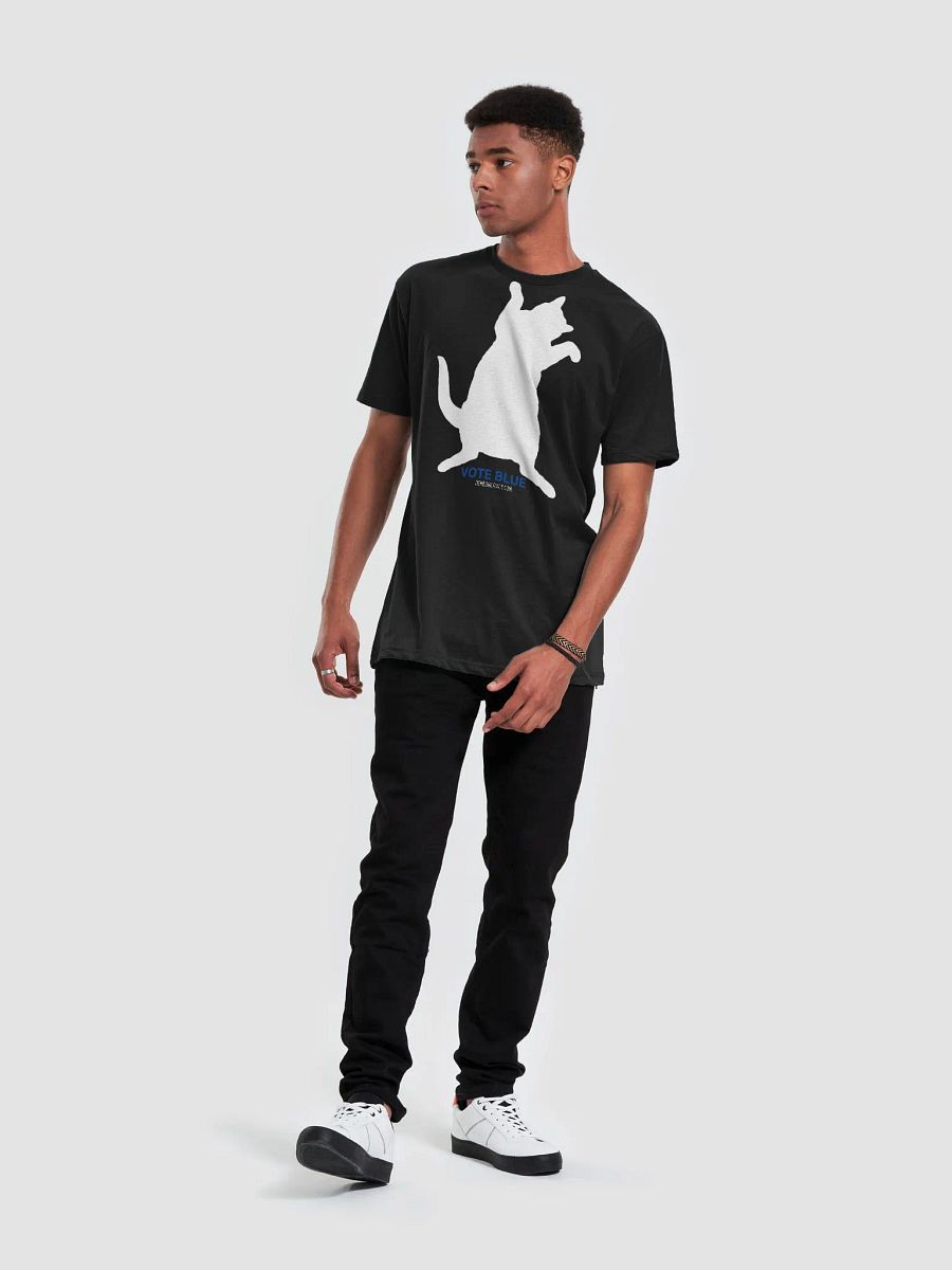Vote Blue Cat Demeowcracy Dance Supersoft Slim Fit T-Shirt product image (8)