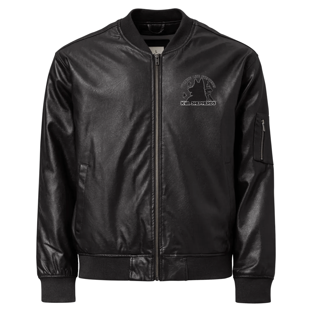 Shepherd Silhouette Faux Leather Bomber Jacket product image (1)