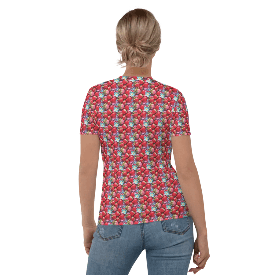 Cute Strawberry Pattern All Over Print T-shirt product image (6)