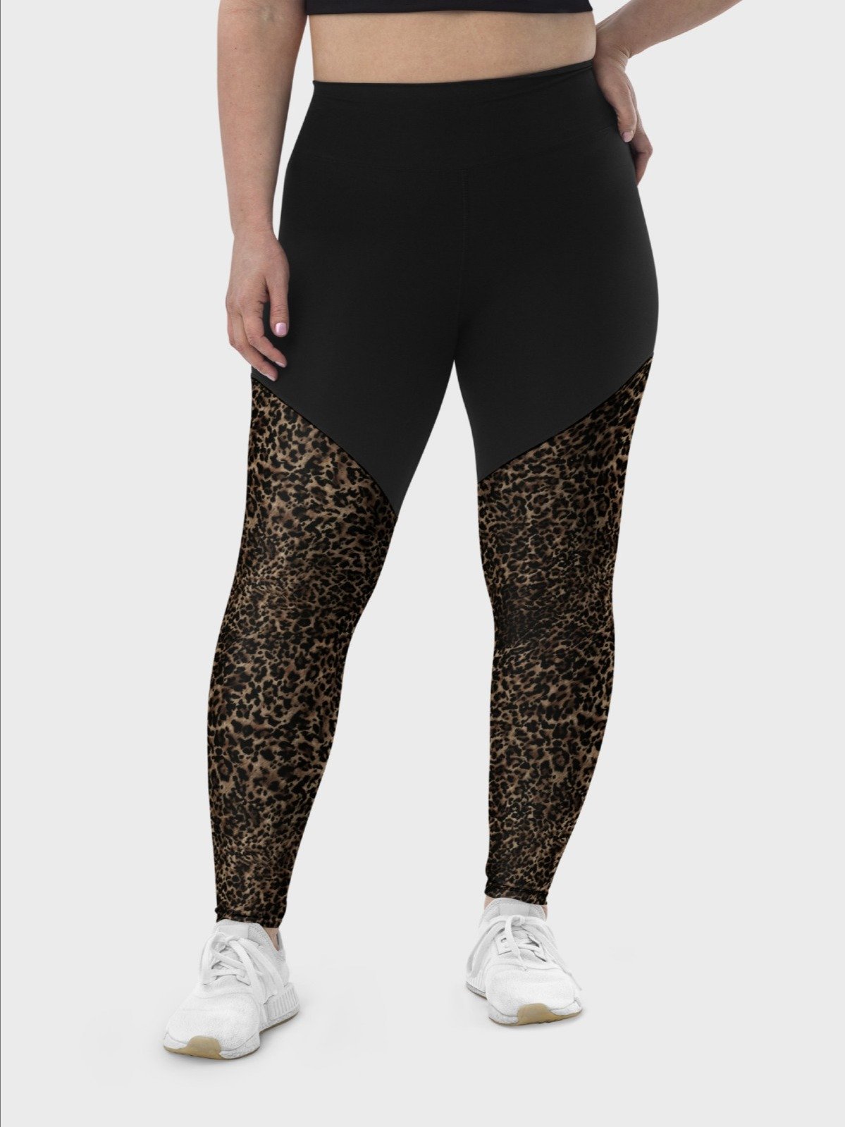 High-Intensity Workout Leggings "Chic Dark Brown Leopard" Printed product image (5)