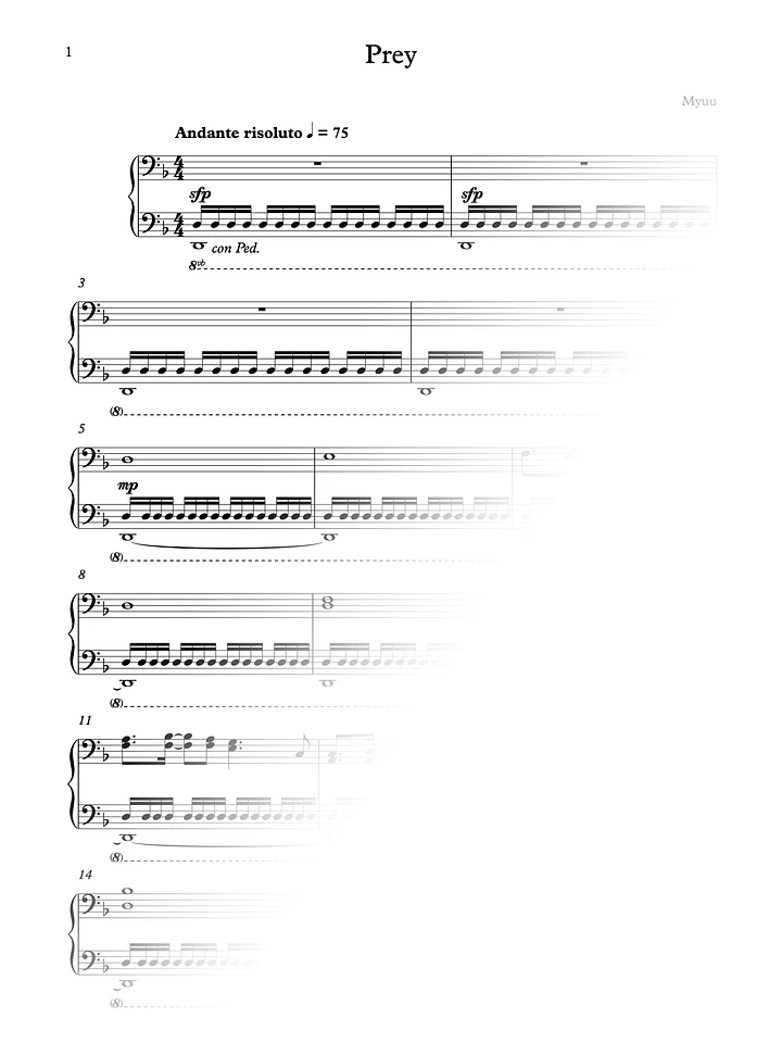 Sheet Music - Prey product image (1)