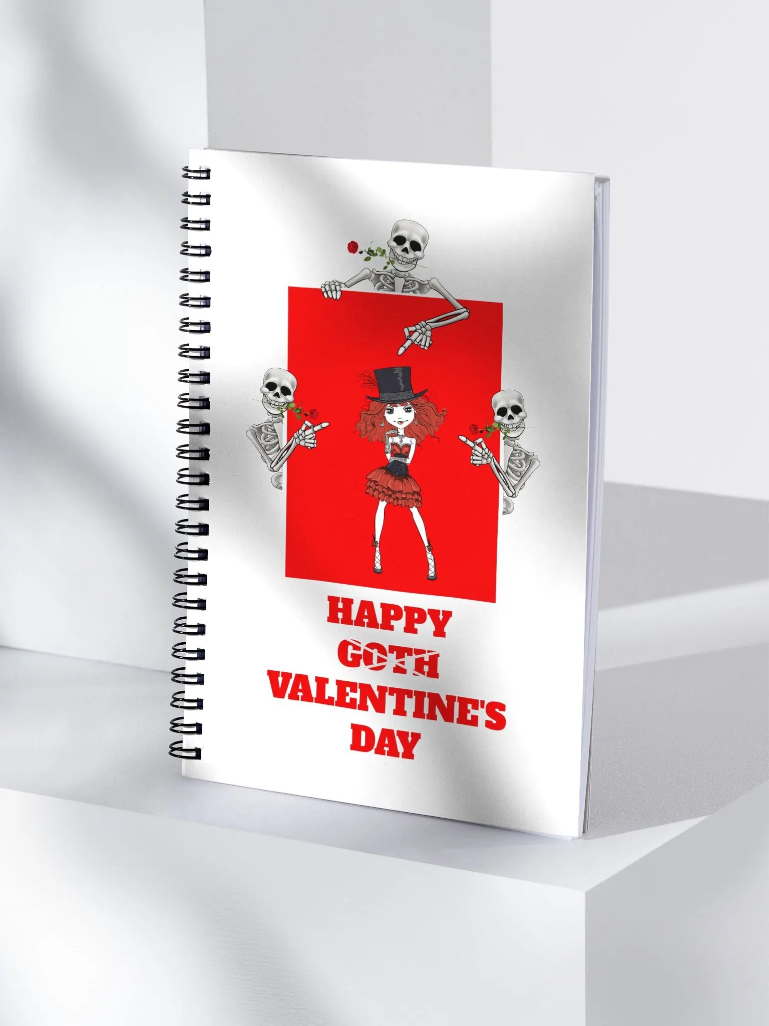 Happy Goth Valentine's Day Spiral Notebook product image (3)