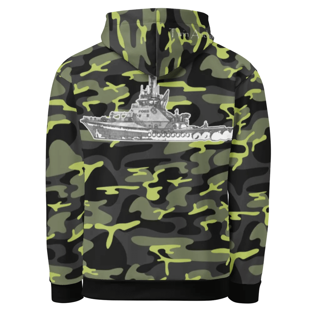 Green Camouflage Foss tug Sketch Hoodie product image (1)