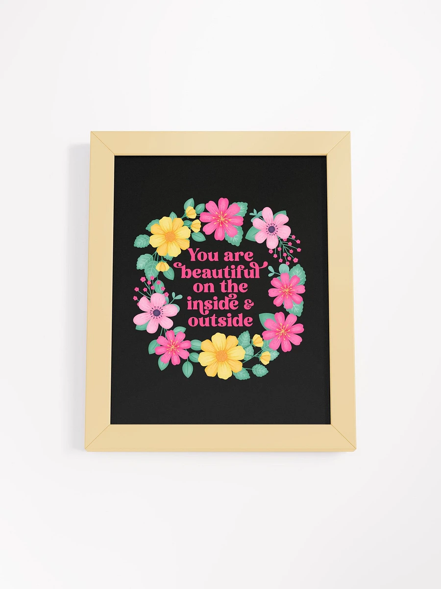 You are beautiful on the inside & outside - Motivational Wall Art Black product image (4)