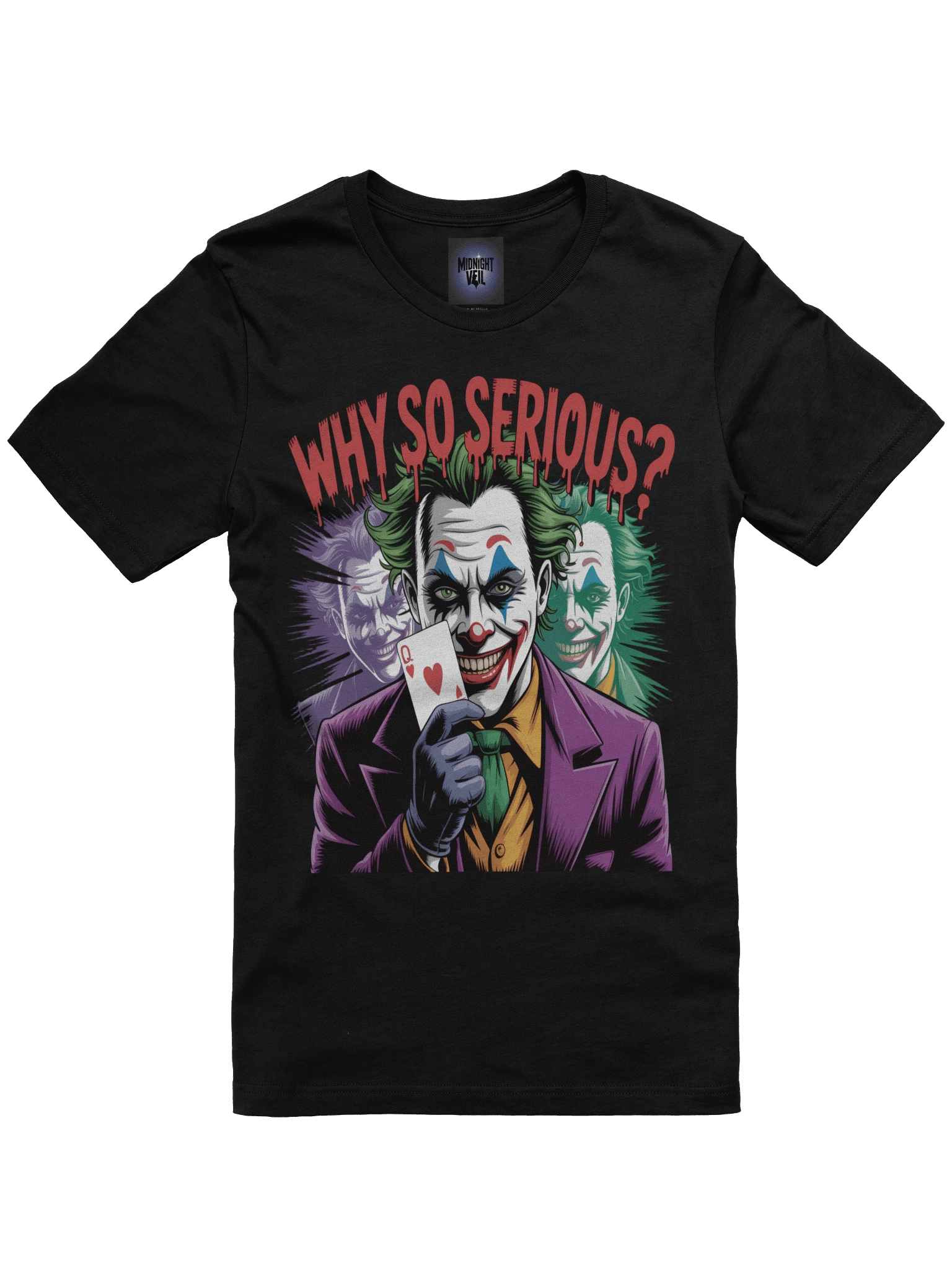 Joker 'Why So Serious?' Queen of Hearts Supersoft T-Shirt product image (3)
