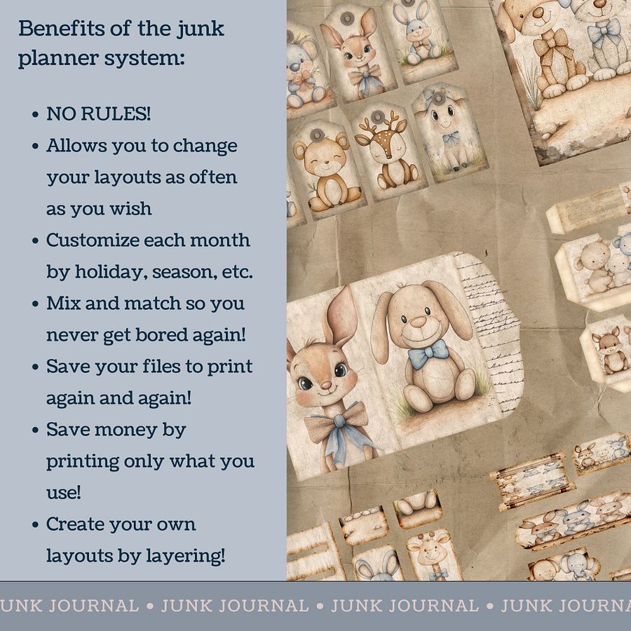Nursery Animals - Junk Journal Bundle V8 product image (5)