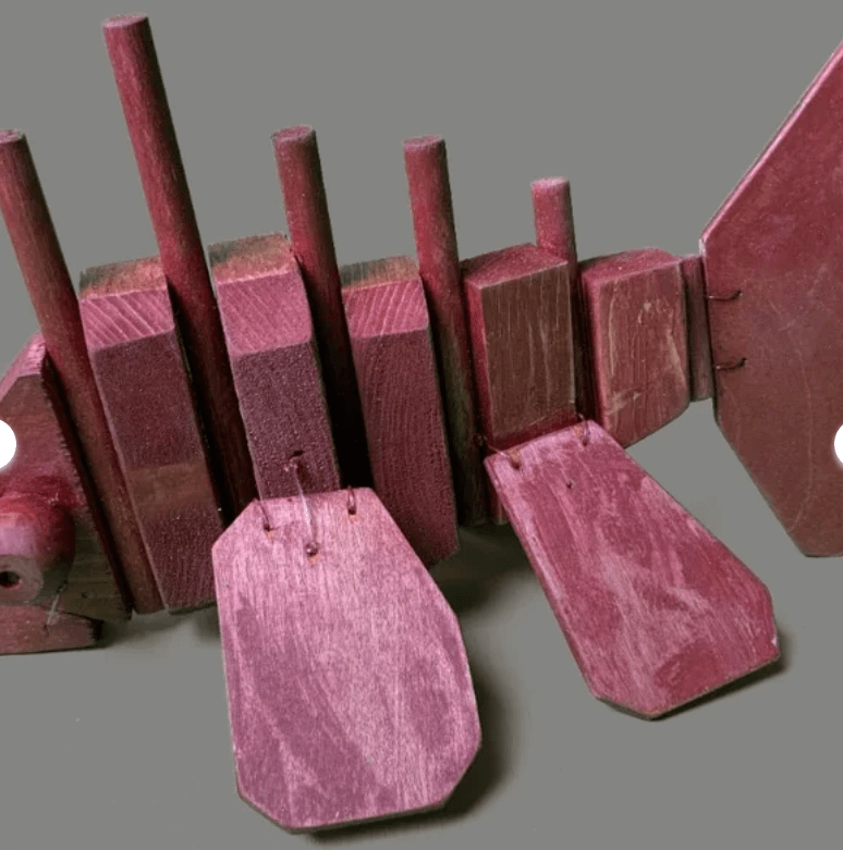 Made To Order: Handmade Wooden Red Lionfish Puppet Toy product image (2)