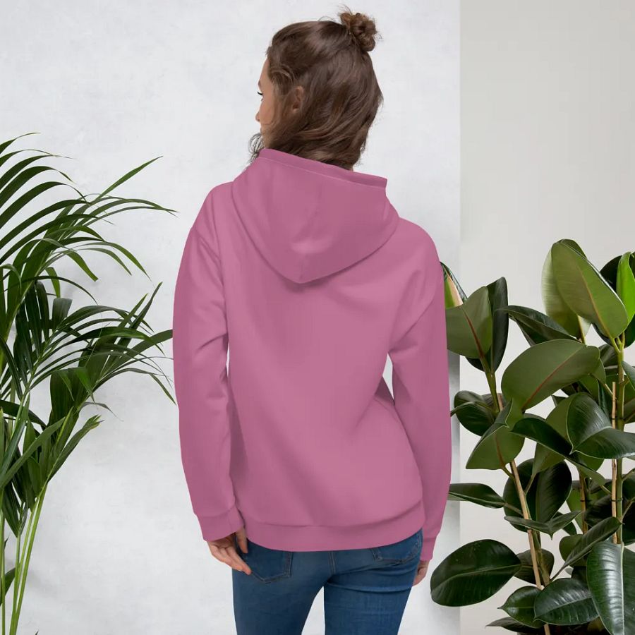Plain Medium Dark Carnation Pink True Summer Unisex Recycled Polyester Heavyweight Premium Hoodie by Treasure Pie product image (12)