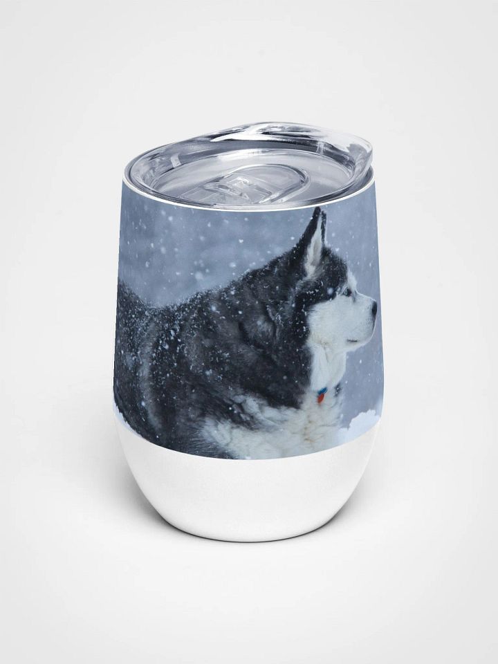 Blue Eye Siberian Husky in the Snow - Wine Tumbler product image (2)