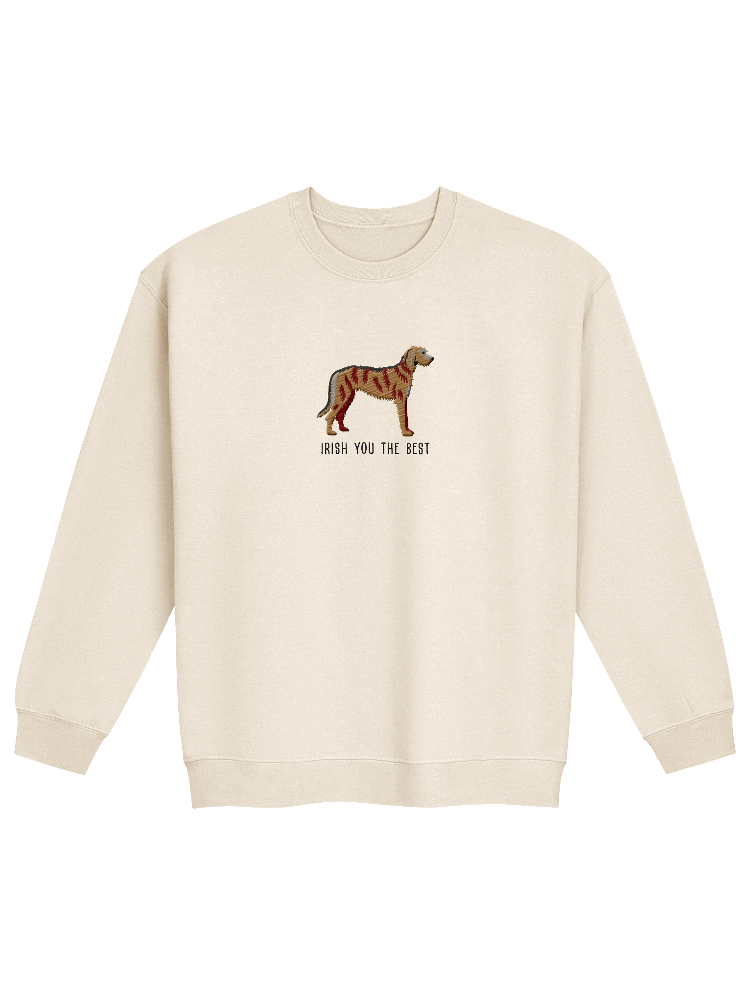Irish You the Best Sweatshirt (Embroidered) of an Irish Wolfhound(Tan) product image (21)