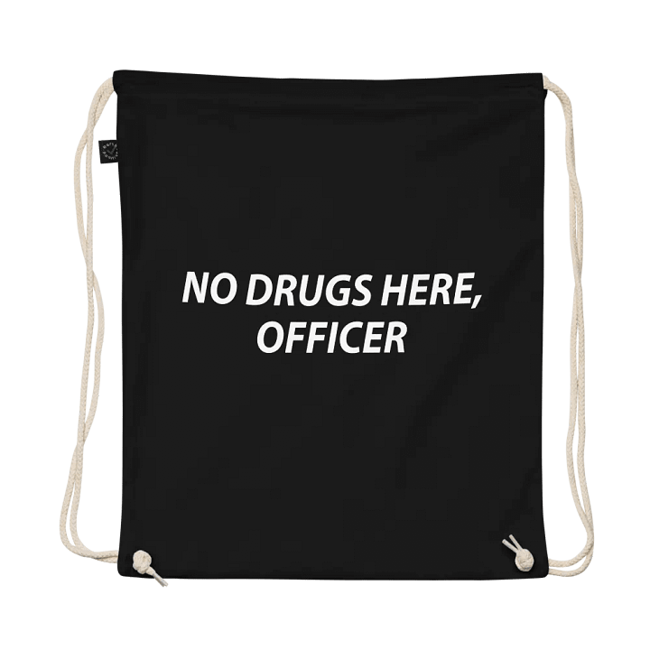 NO DRUGS HERE, OFFICER Drawstring Bag product image (1)