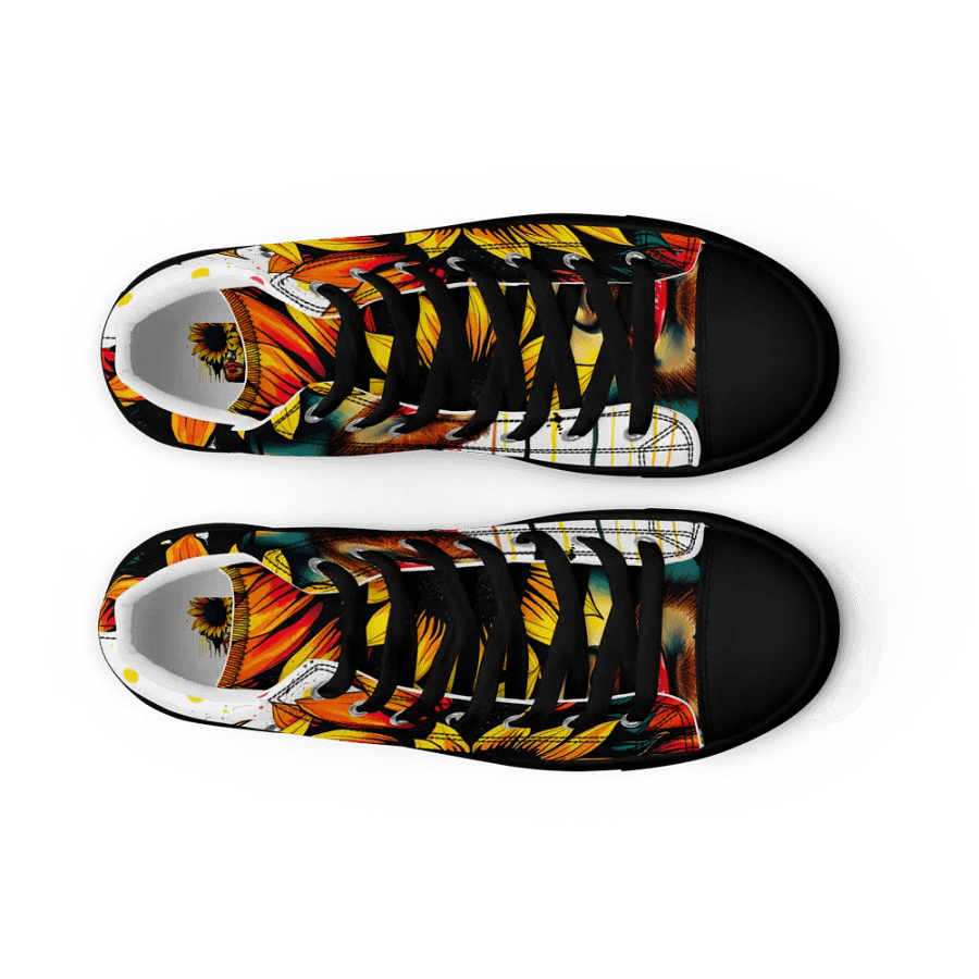 Van gogh's Sunflower Gaze, women's premium canvas High Tops product image (9)