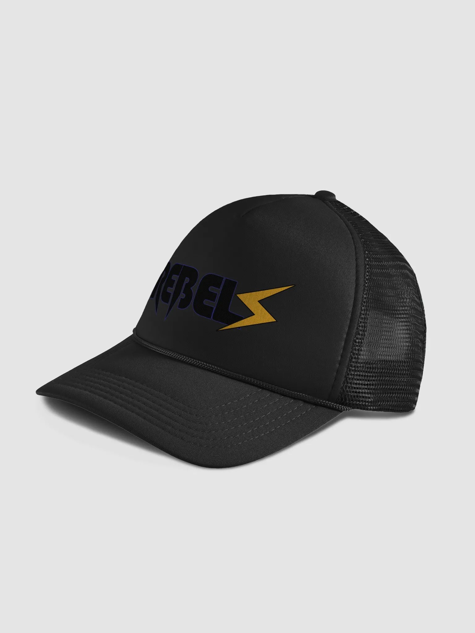 Foam Trucker Hat Black | Black/Orange / Blue Outline product image (4)