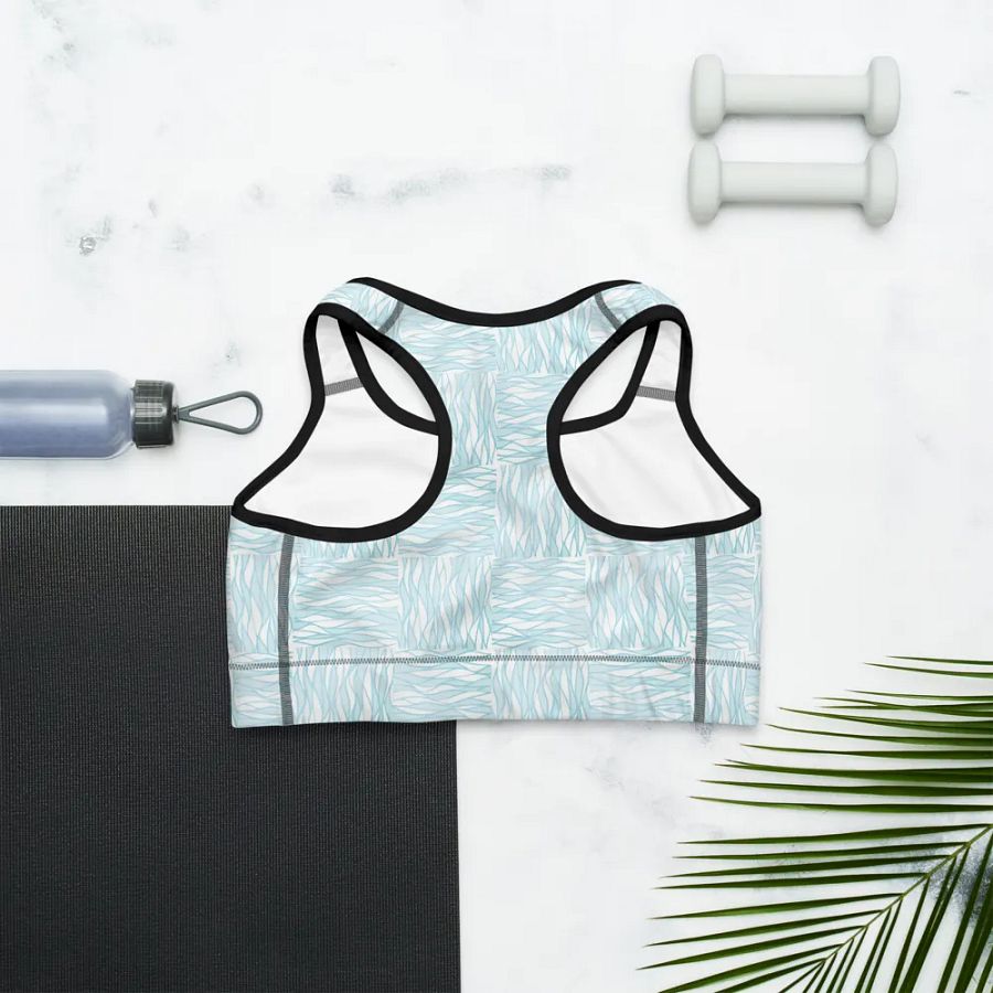 Light Turquois All-Over Print Sports Bra product image (8)