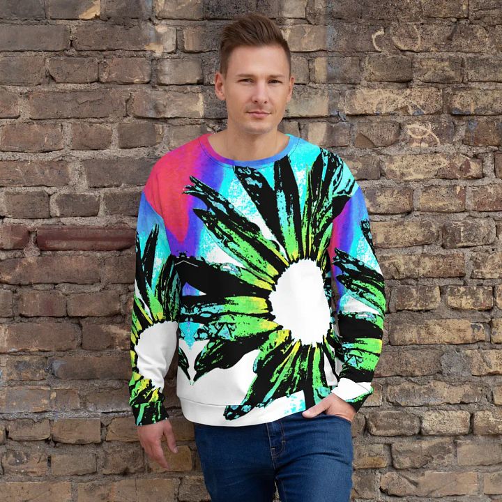 Abstract Vibrant Green Daisy Unisex Sweatshirt product image (1)