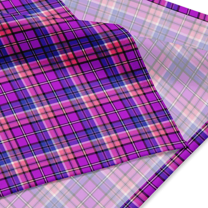 Bright Purple, Pink, and Blue Plaid Bandana product image (2)