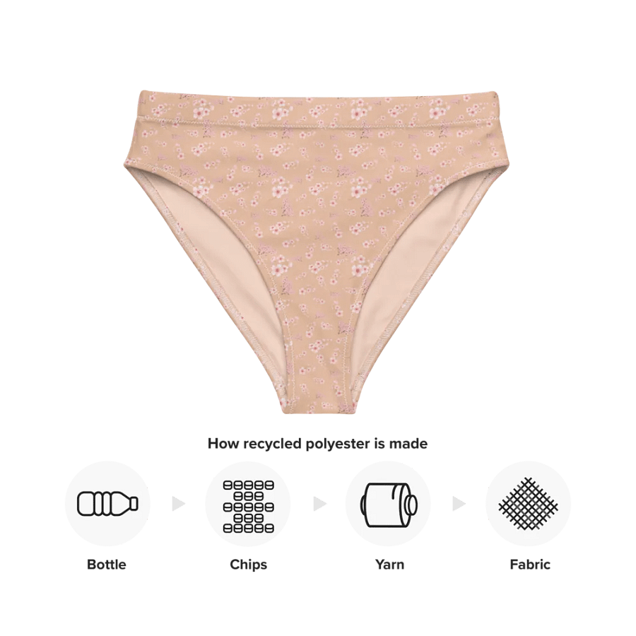 Cherry Blossoms on Cream Eco-Green Bikini Bottom product image (6)