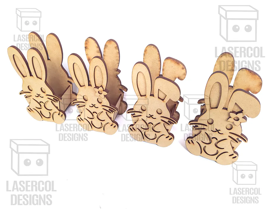 Easter Bunny Basket Set 2 (4 Styles, 2 Sizes) - Laser Cut Files product image (4)