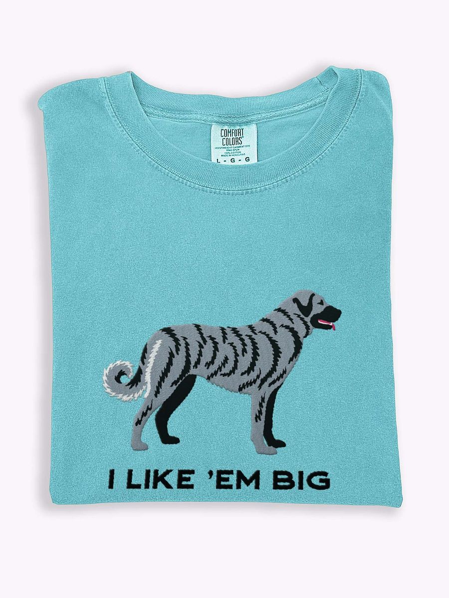 I Like 'Em Big T-Shirt(Embroidered) of an Anatolian Shepherd Dog(Blue Brindle) product image (1)
