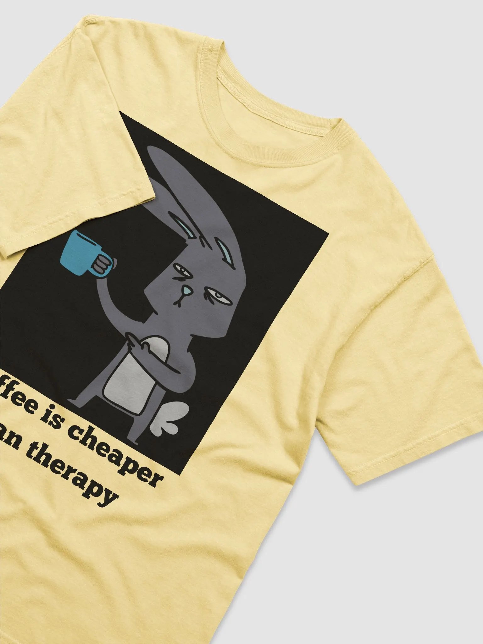 COFFEE OVER THERAPY T-SHIRT (BLACK) product image (26)