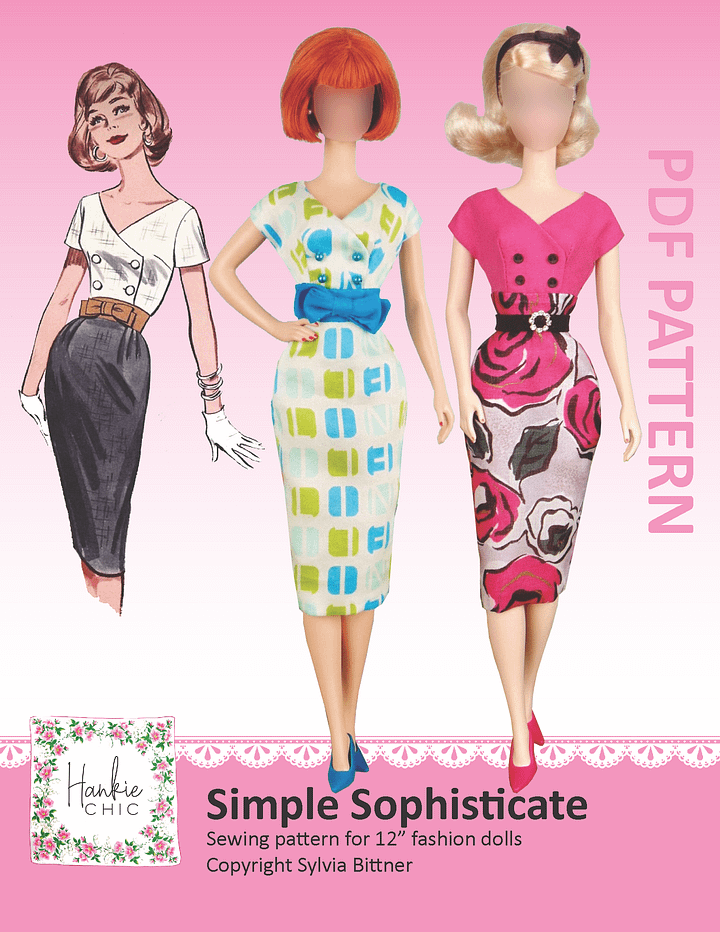 Simple Sophisticate sewing pattern for 12" fashion dolls product image (1)