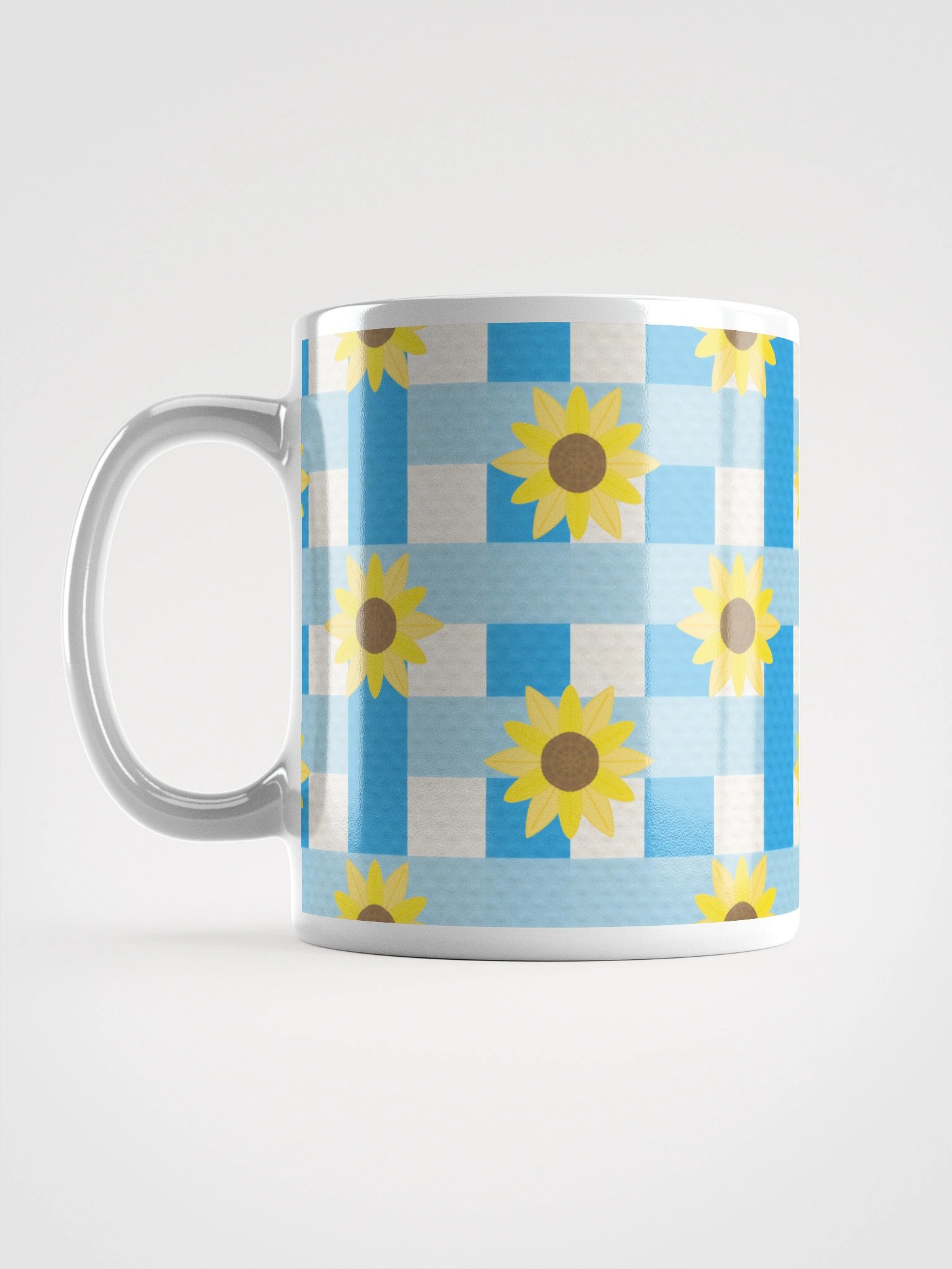 Sunflower Gingham in Blue Mug product image (2)