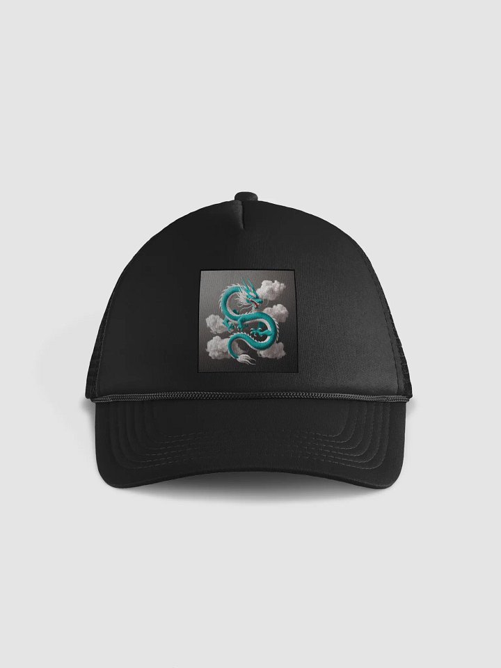 "Majestic Power: The Turquoise Chinese Dragon Cap" product image (1)