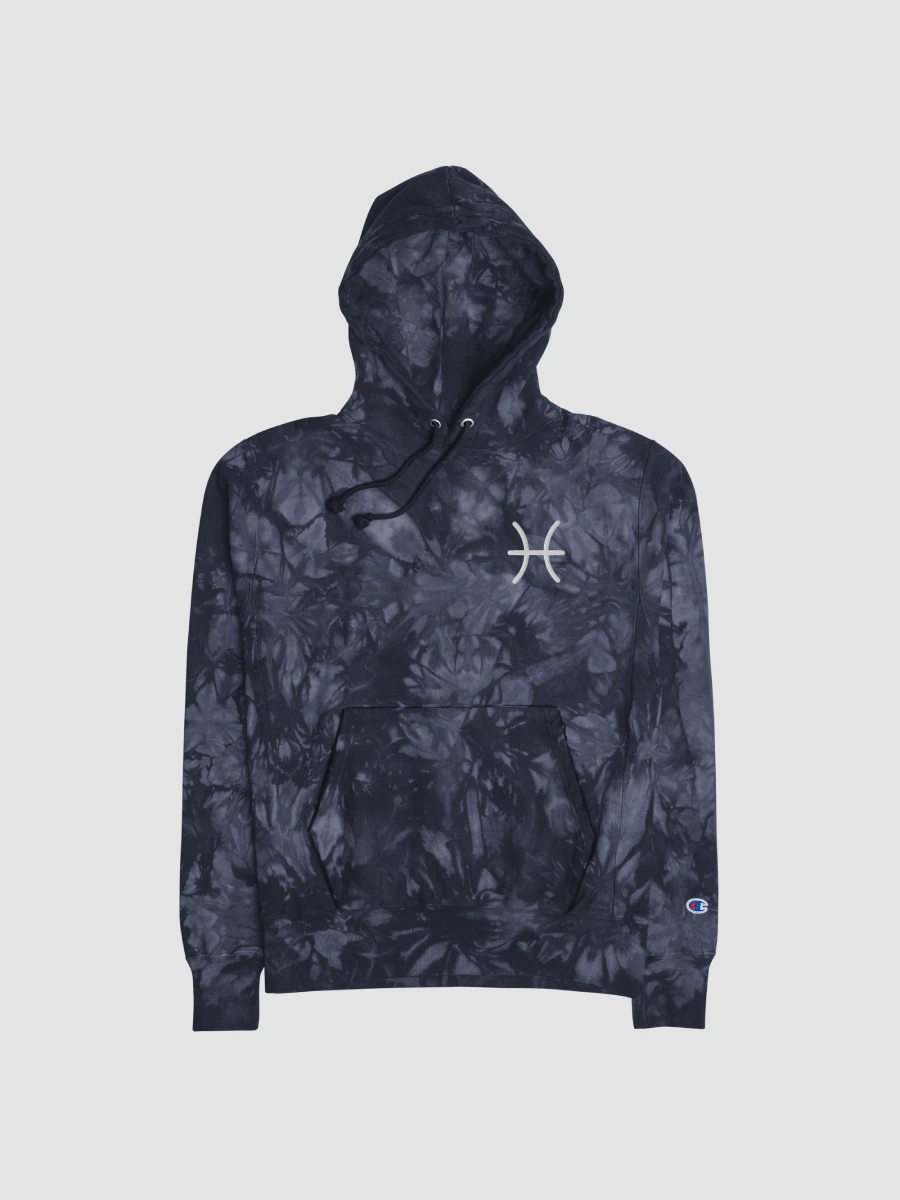 Pisces White on Navy Champion Tie Dye Hoodie product image (3)