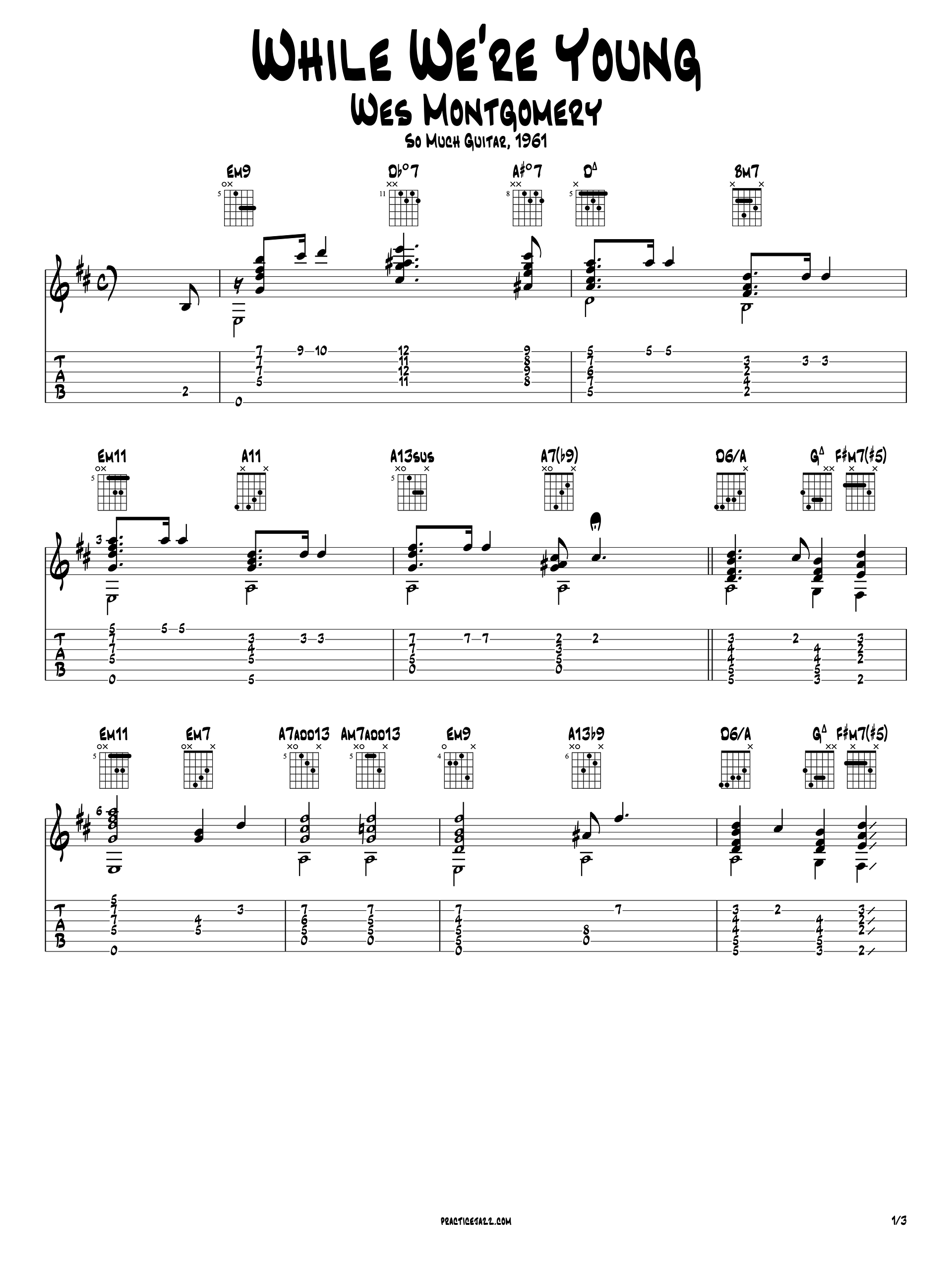 Wes Montgomery - While We're Young (Synced Audio Guitar Pro File) product image (1)