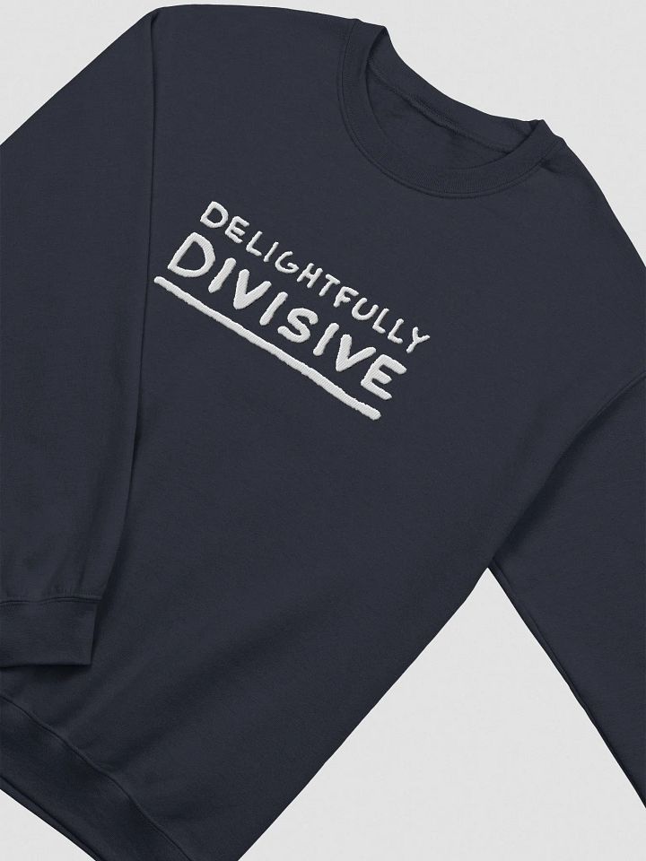 DELIGHTFULLY DIVISIVE (lg., white design) embroidered crewneck product image (19)