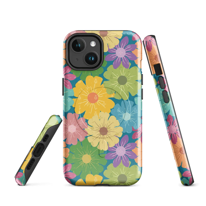 Vibrant Daisy Floral Prints MagSafe® iPhone® Tough Case product image (2)