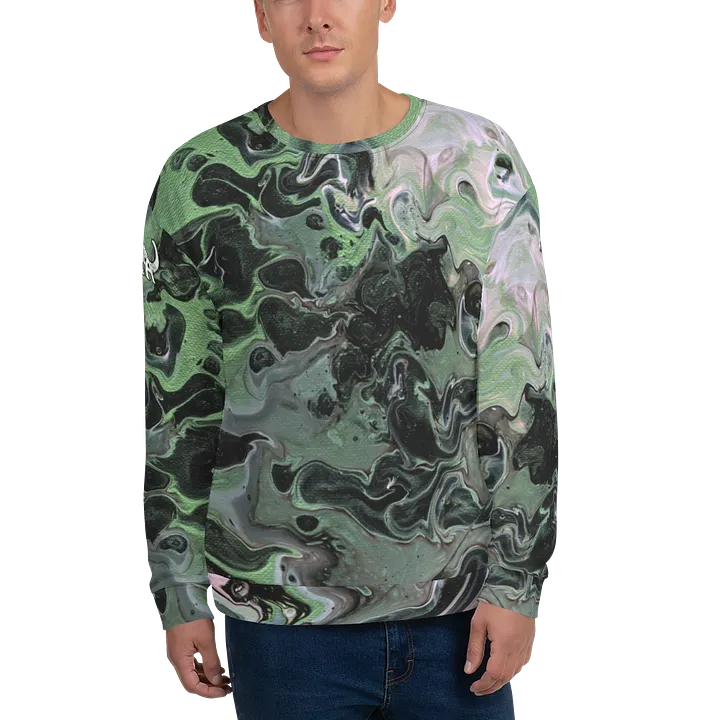 Metallic Green Fluid Acrylic Sweatshirt product image (1)