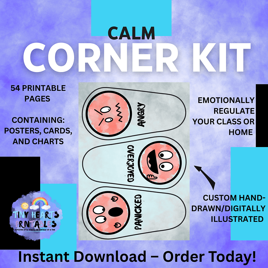 Emotions & Regulation Printable Bundle | Zones of Regulation Posters, Calming Cards, Visuals, Communication Cards SEN EYFS product image (3)