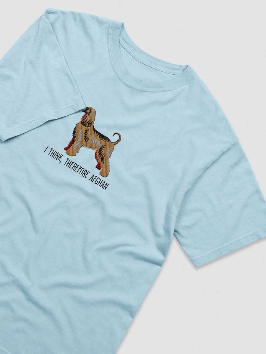 I Think, Therefore Afghan T-Shirt(Embroidered) of an Afghan Hound(Black Mask) product image (35)