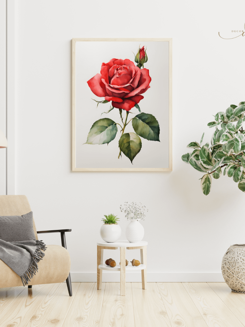 Watercolour Painting Printable Wall Art of ROSE product image (1)