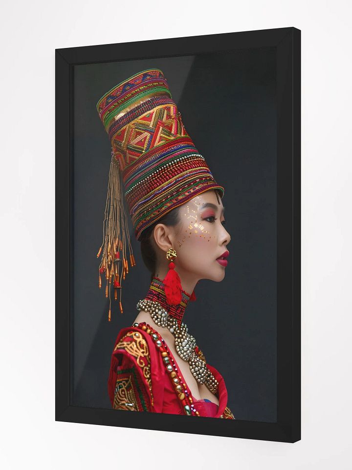 Elegant Asian woman in traditional vibrant attire side view product image (2)