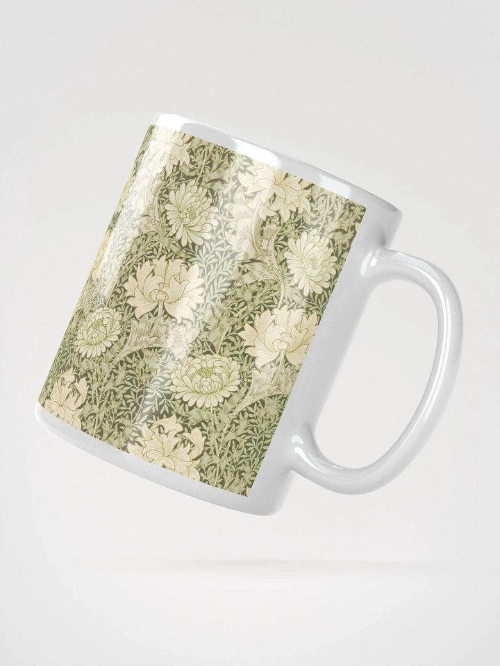 Chrysanthemum Pattern White Glossy Mug product image (2)