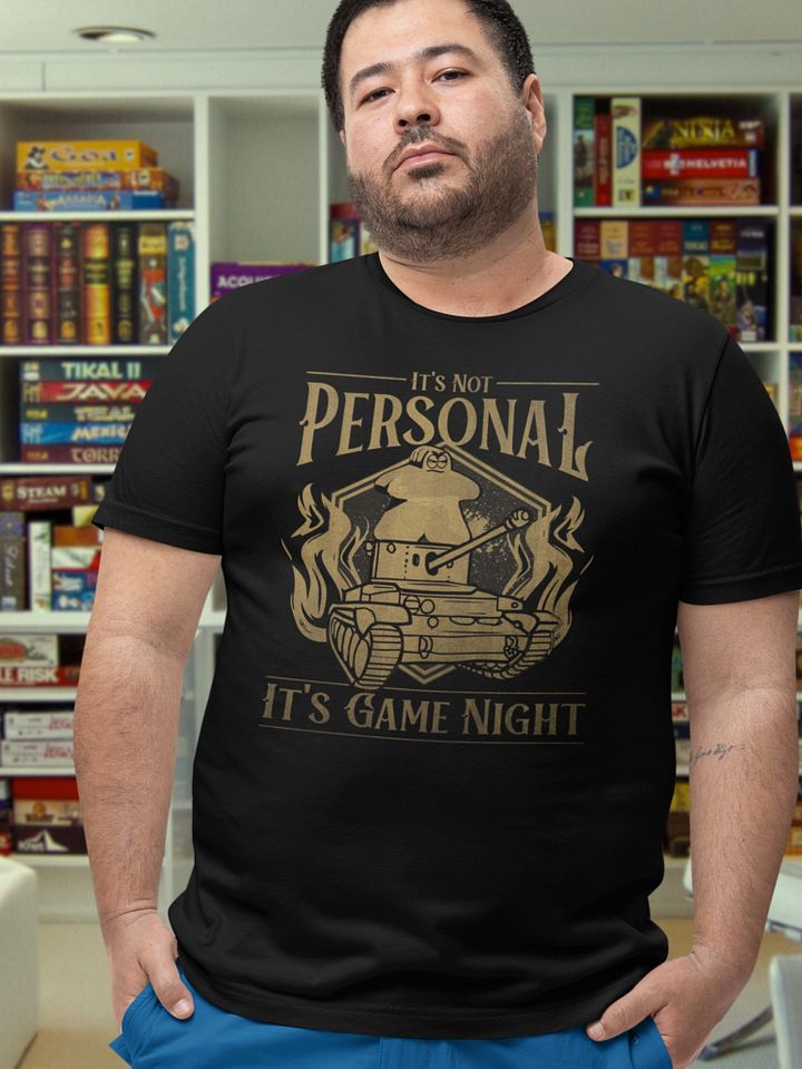 Game Night Shirt for Board Gamers - It's not Personal - Meeple Riding Tank product image (1)