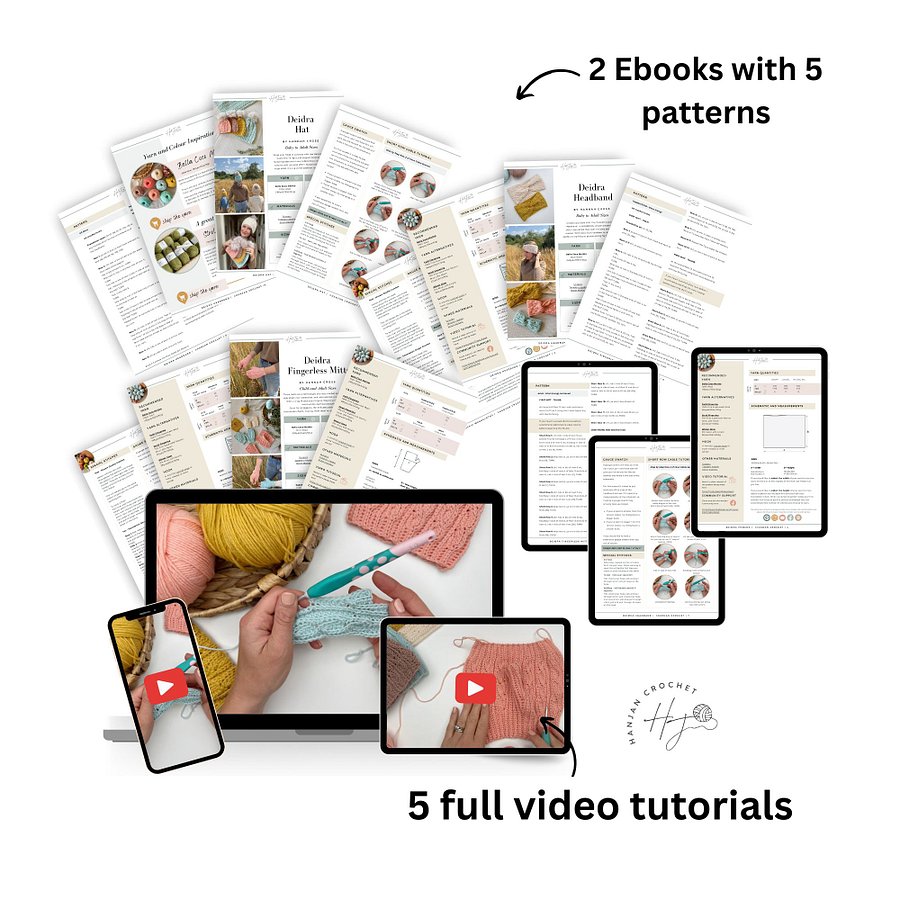 Deidra Crochet Pattern eBook - 5 modern designs with video tutorials product image (2)