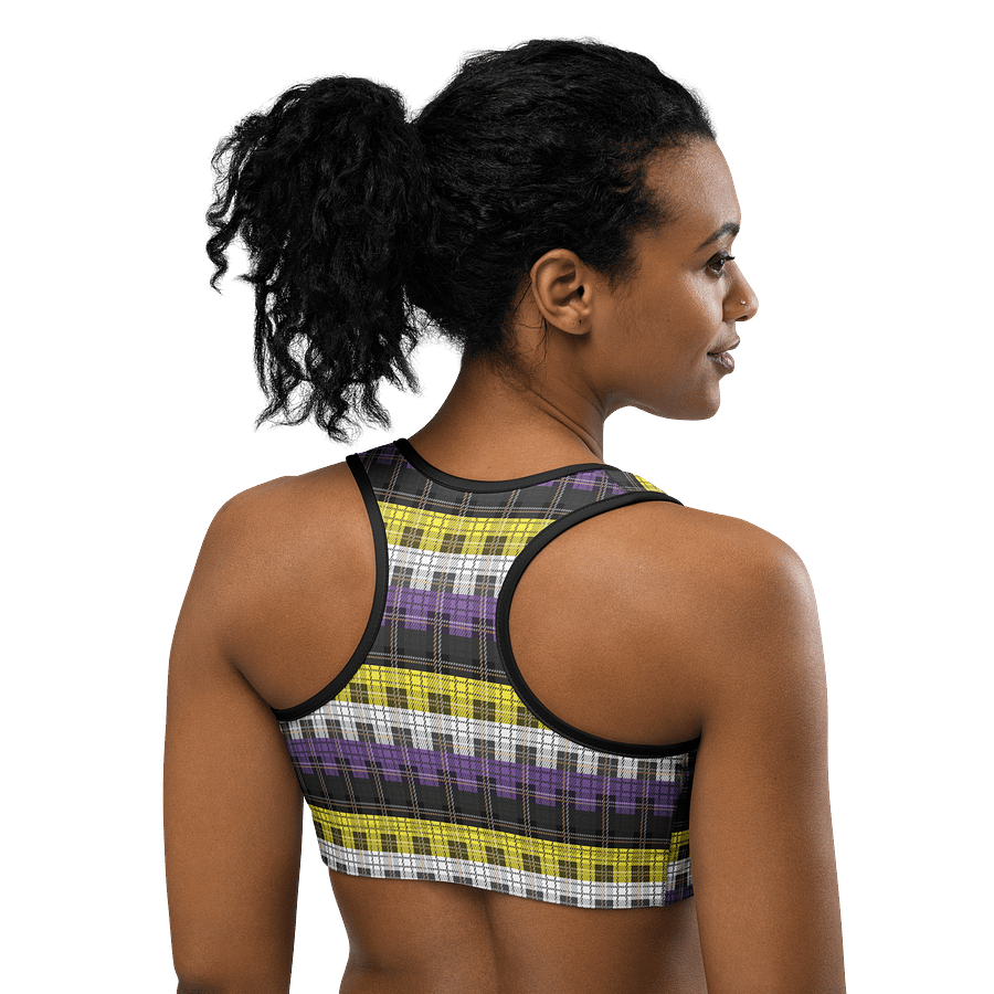 Non-binary Pride Plaid Sports Bra product image (4)