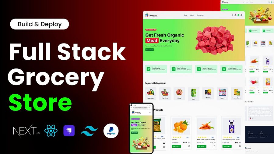 Full Stack Online Grocery Store App | React, Nextjs, Strapi Headless CMS, TailwindCSS, & PayPal product image (2)