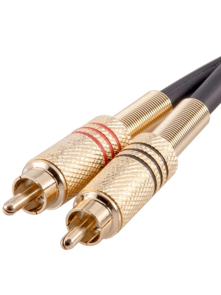 Seismic Audio SAPRCA1‑BK‑BK Premium 1 ft Dual RCA Male to Dual RCA Male Audio Patch Cable (Black) product image (1)