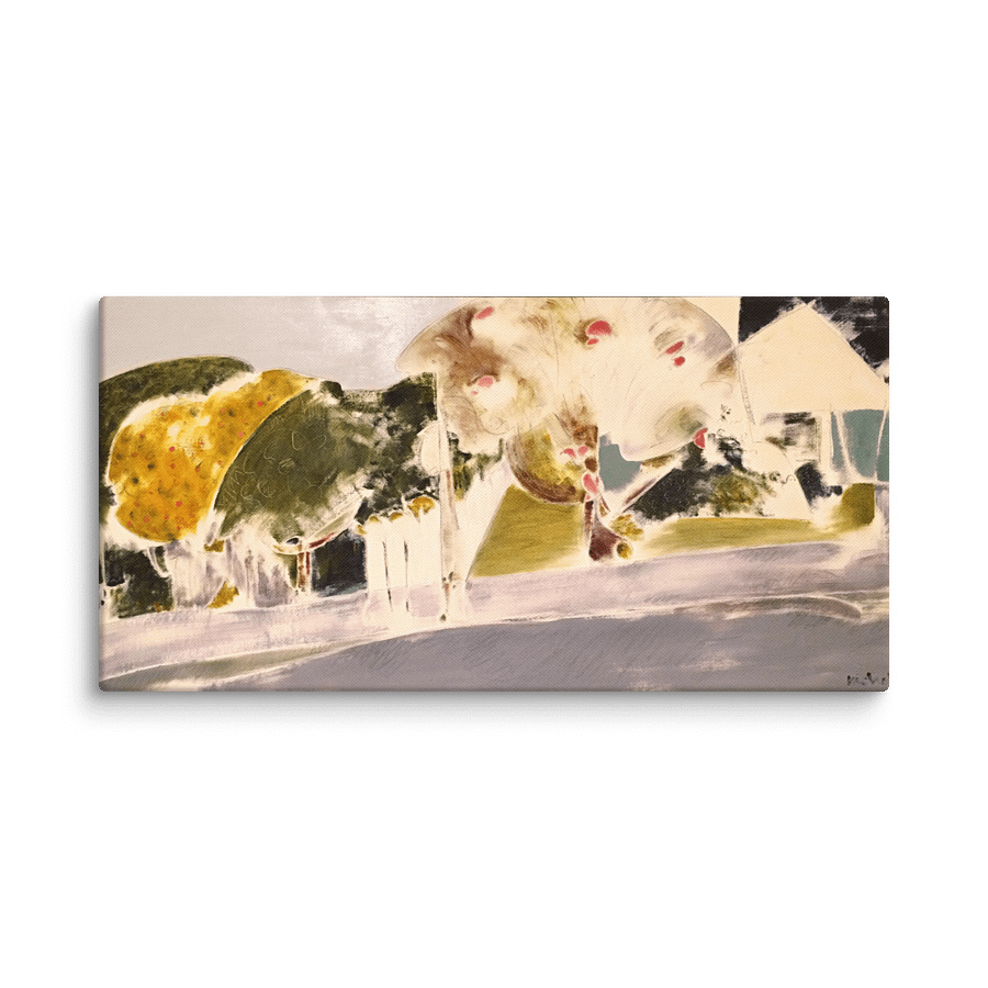 Landscape with Trees (1984) on canvas (16" x 32") product image (3)