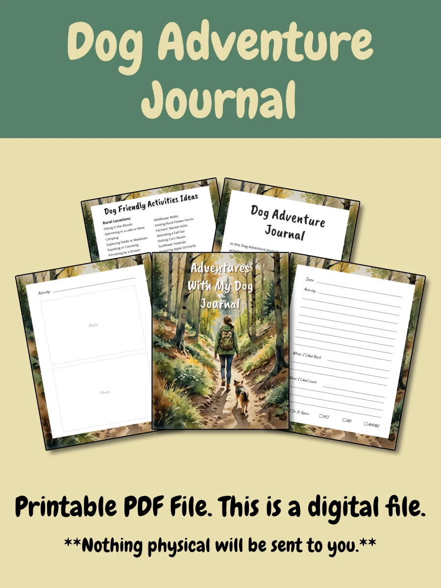 Printable Dog Adventure Journal - Single Woman On Cover product image (2)