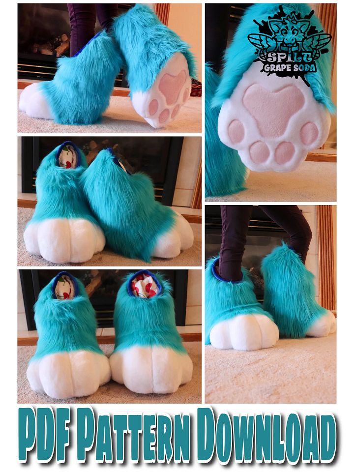 Digigrade Stompy Fursuit Feetpaw Indoor and Outdoor Pattern [PDF DOWNLOAD] product image (1)
