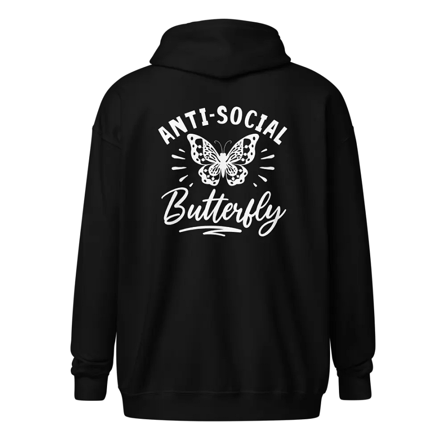 Anti-Social Butterfly Zip Up Hoodie (Front & Back) product image (2)