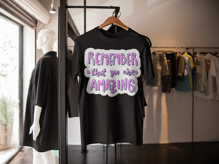 Remember That You Are Amazing Black Unisex T-Shirt product image (2)