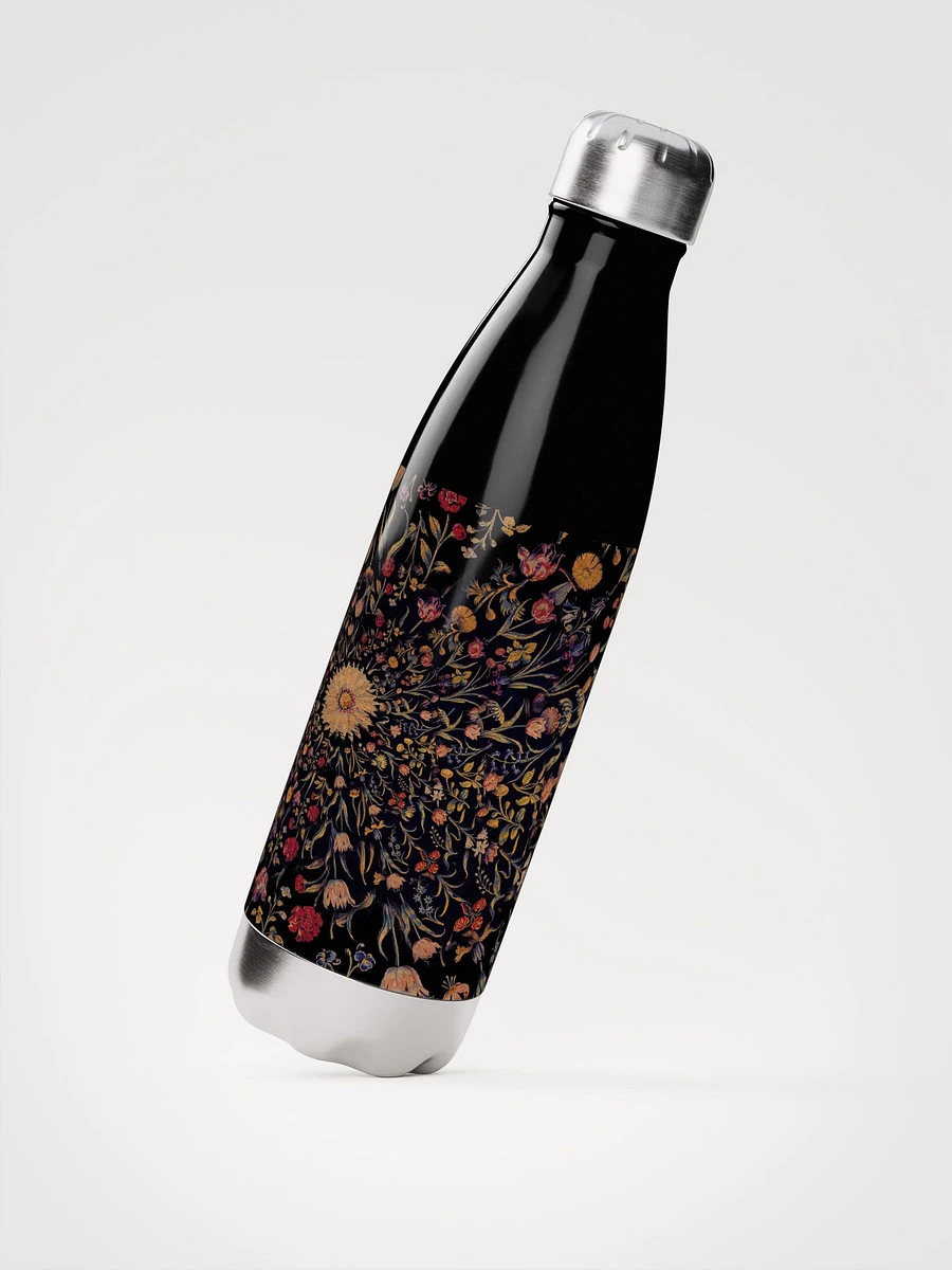Medieval Flowers On Black Stainless Steel Waterbottle product image (2)
