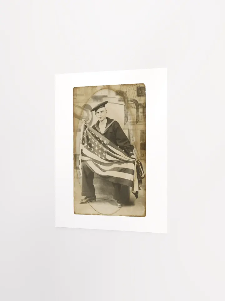Sailor Holding American Flag By Unknown (c. 1910) - Print product image (2)