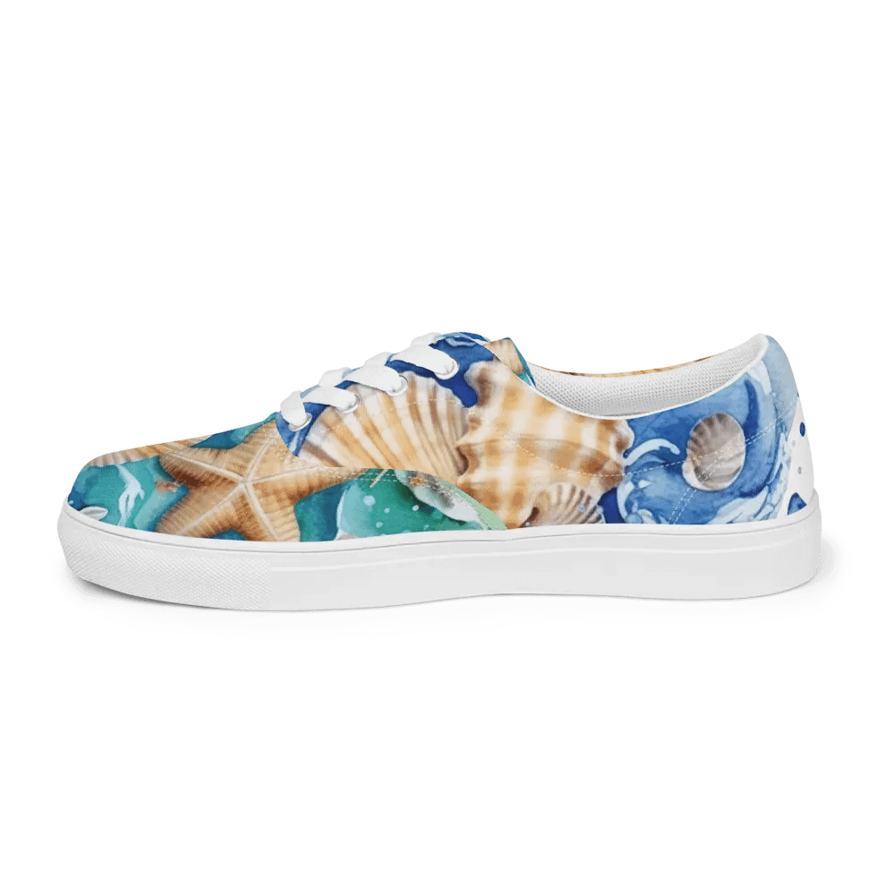 Marine Life Delight Lace-Up Canvas Shoes product image (4)